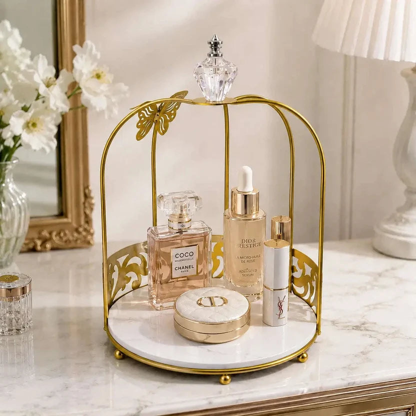 Cage Butterfly Makeup Storage Rack for Vanity