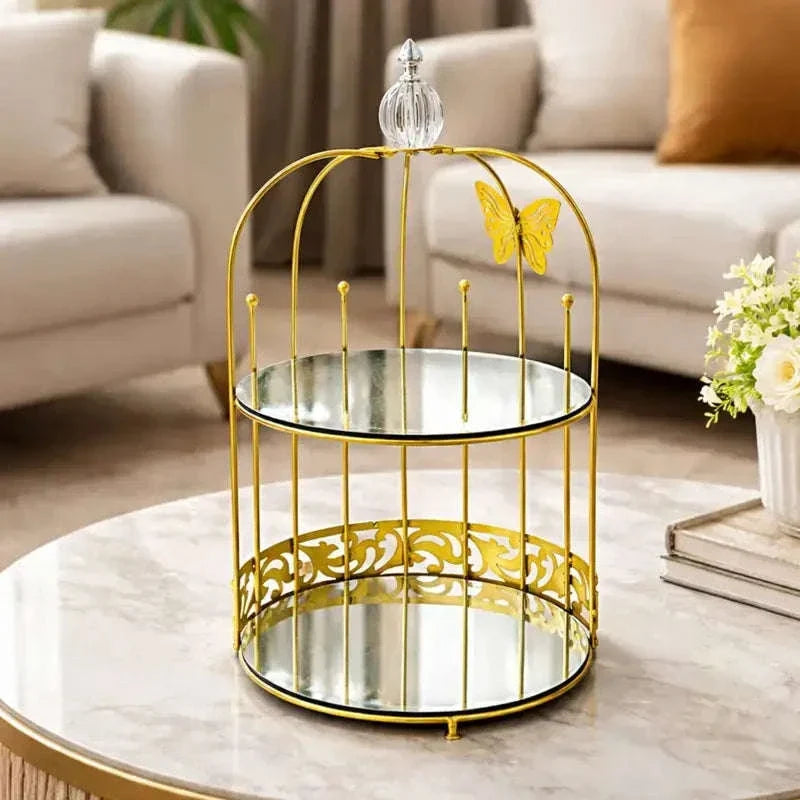 Premium Butterfly Design Gold Makeup Organizer