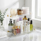 Acrylic 2 Layers Cosmetics Oranizers Stand