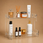 Acrylic 2 Layers Cosmetics Oranizers Stand