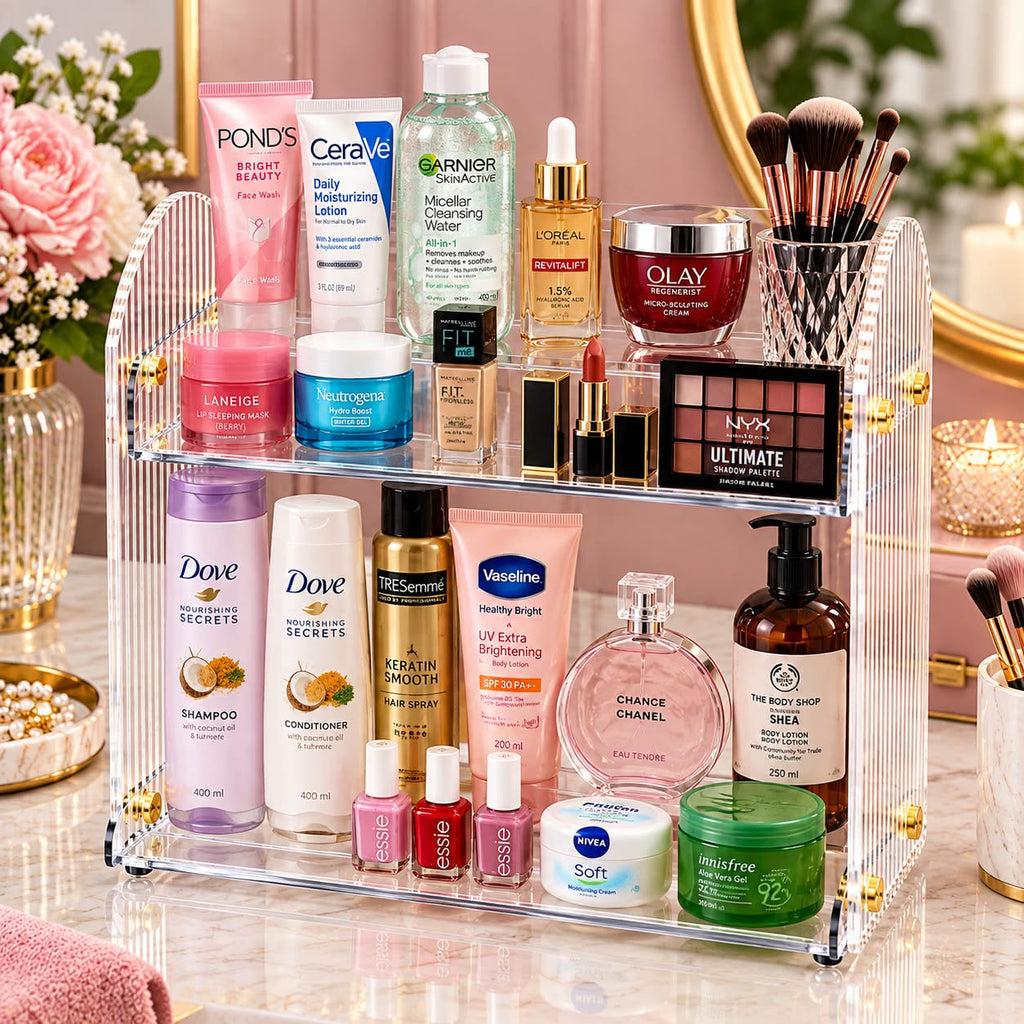 2-Layer Acrylic Makeup and Cosmetic Organizer