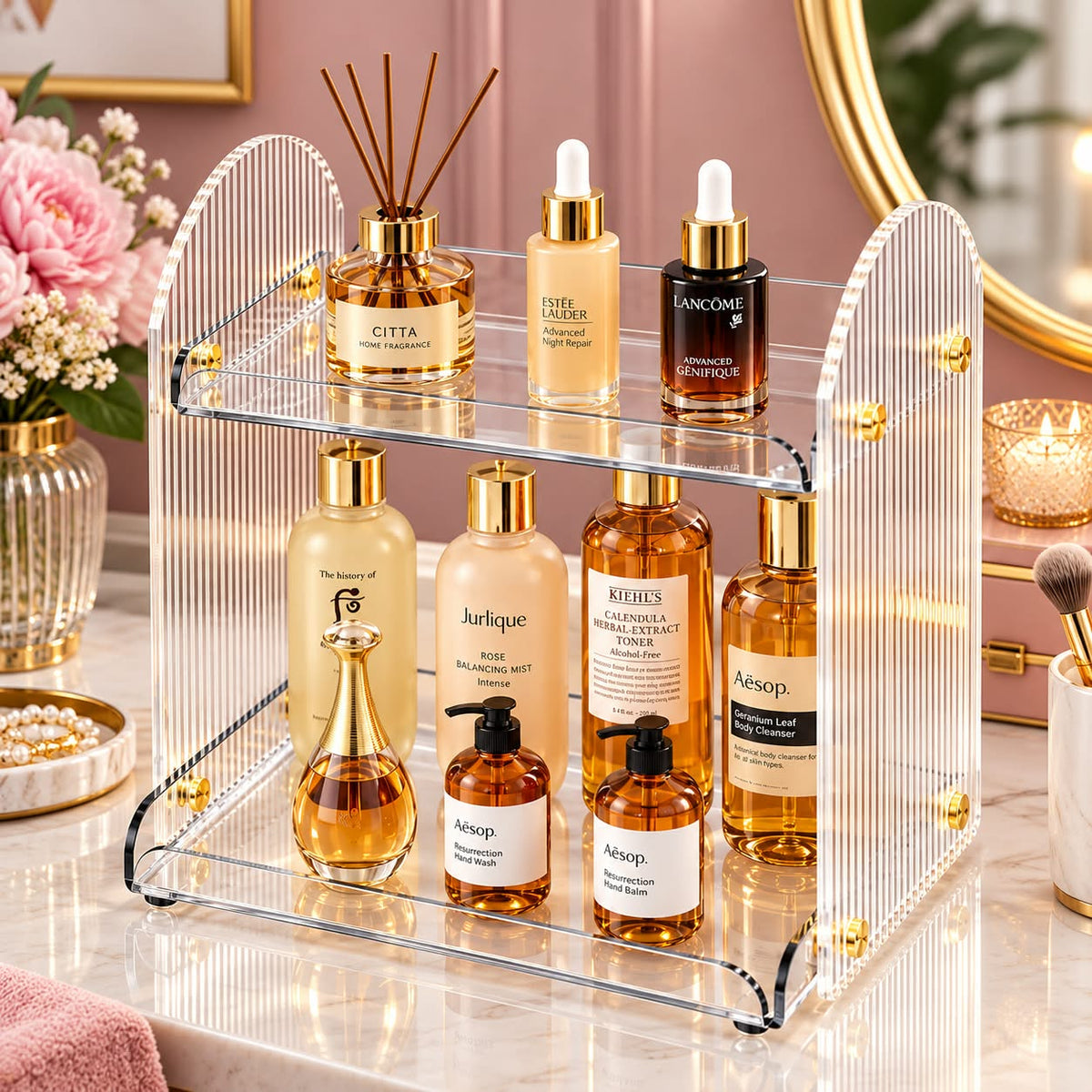 2-Layer Acrylic Makeup and Cosmetic Organizer