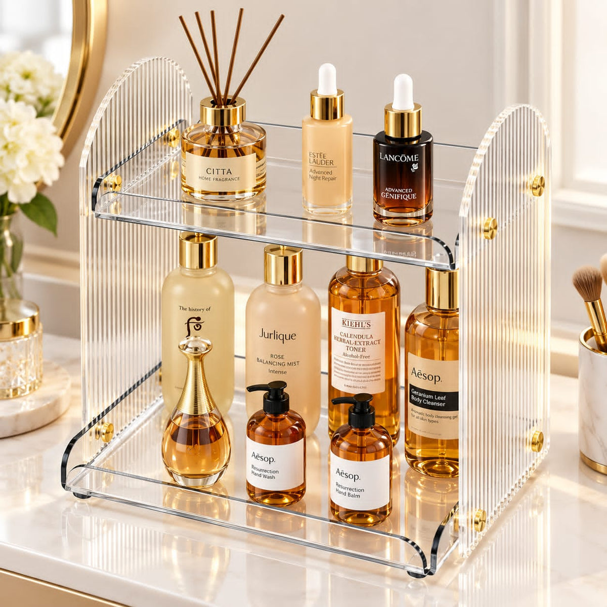 2-Layer Acrylic Makeup and Cosmetic Organizer