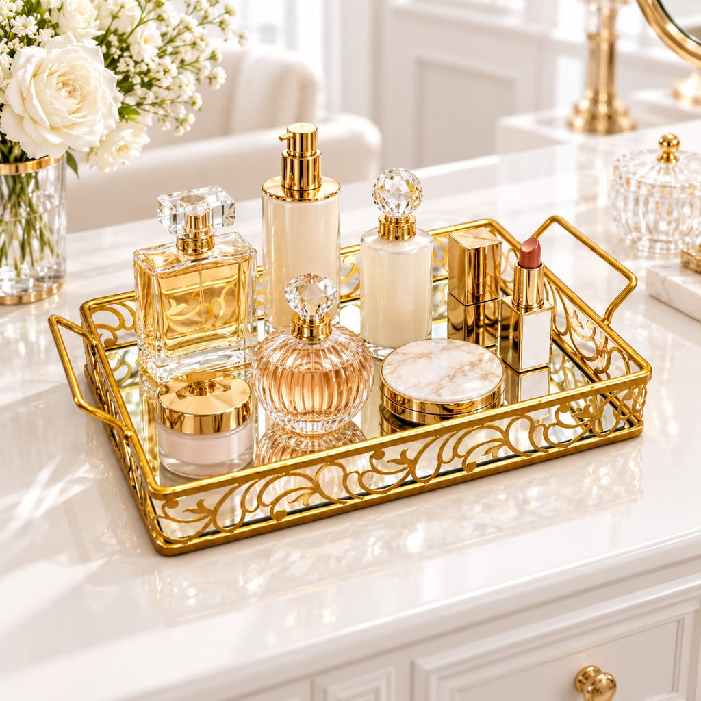 Aimaa Luxury Gold Decorative Serving Tray