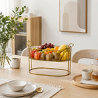 Luxury Gold Metal Fruit & Serving Basket | Aimaa Store