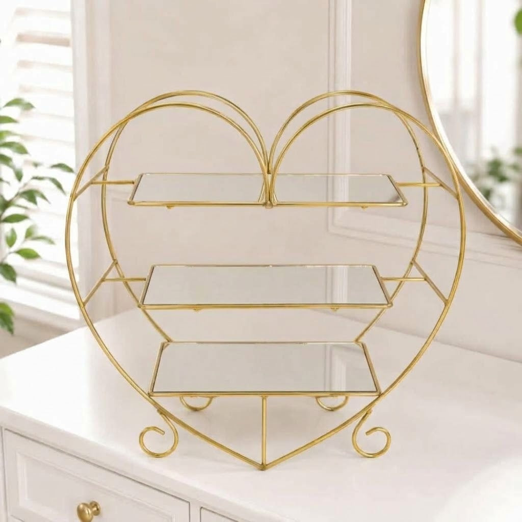 Aimaas Heart Shape 3 Layers Cosmetics & Food Organizer
