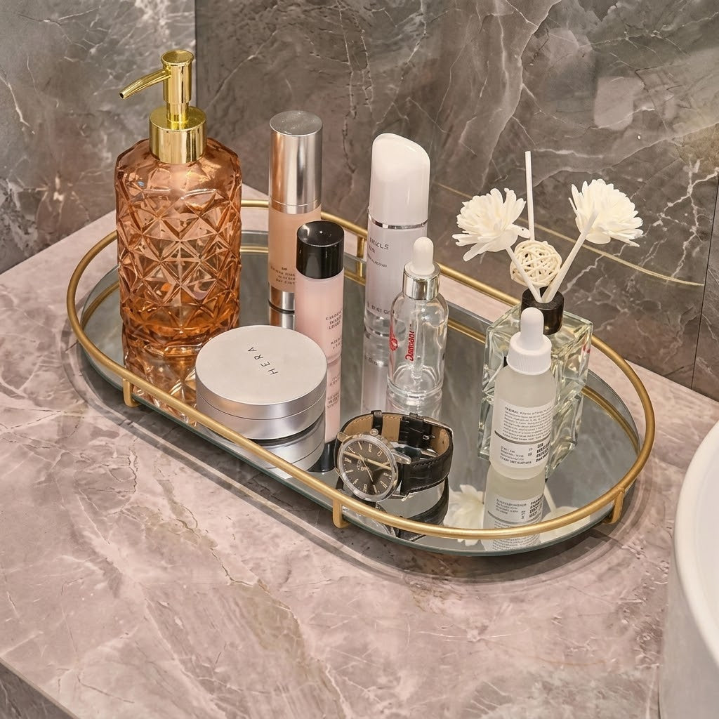 Premium Design Marble Cover Tray for Cosmetics.