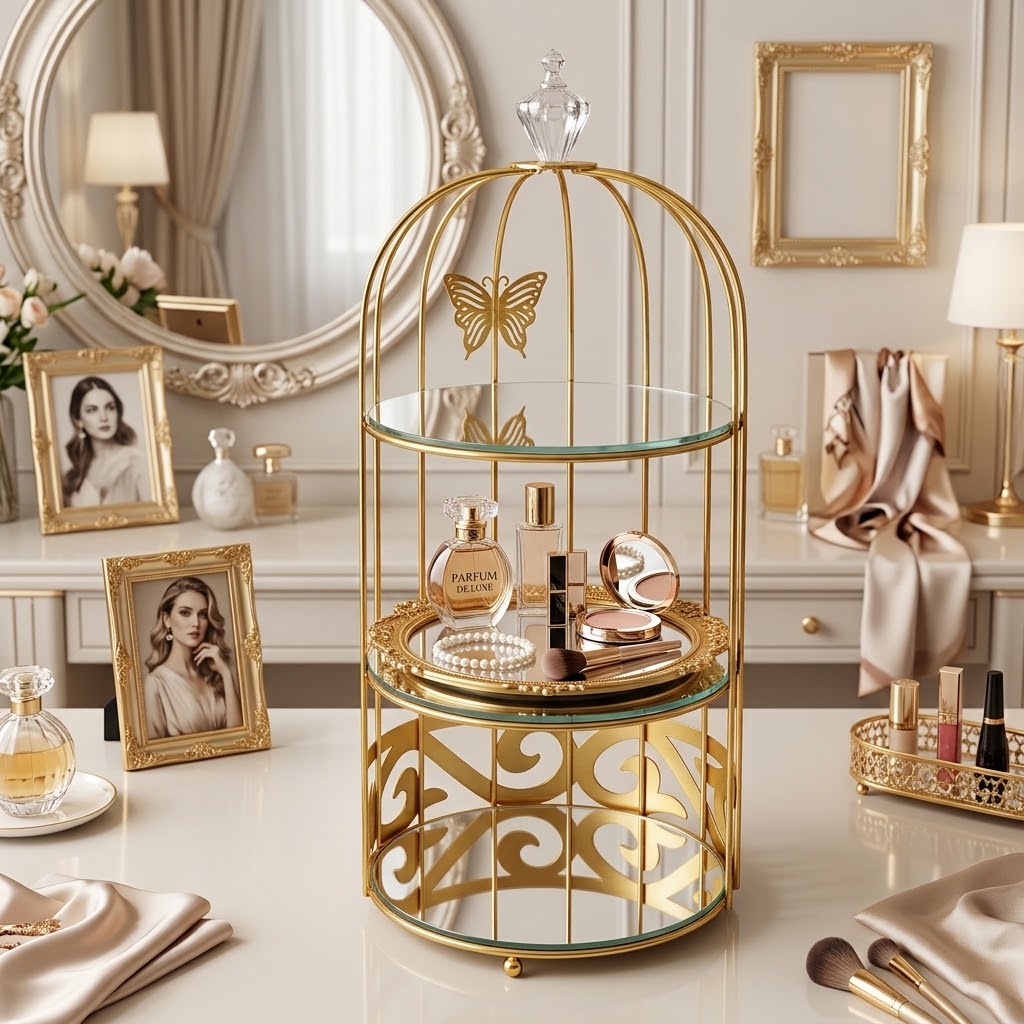 Butterfly 3 Layers Cosmetics Cage Organizer.