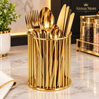 Luxury Golden Brush Holder & Serving Tray(Without Plates)  Combo Deal
