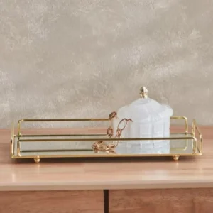 Cosmetics Organizer Tray With Mirror for Vanity & Food