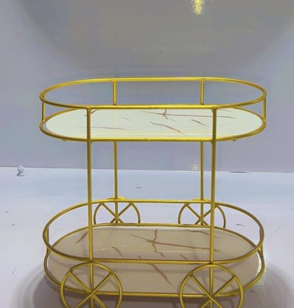 2 Tiers Trolley Shape Cosmetics & Food Stand