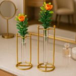 2 Pieces Metal Crystal Flower Table Set. - Image 4
