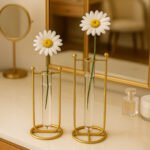 2 Pieces Metal Crystal Flower Table Set. - Image 5