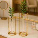 2 Pieces Metal Crystal Flower Table Set. - Image 3
