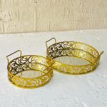 Round Set of 2 Cosmetics & Serving Trays. - Image 8