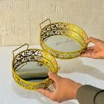 Round Set of 2 Cosmetics & Serving Trays. - Image 3