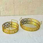Round Set of 2 Cosmetics & Serving Trays. - Image 5