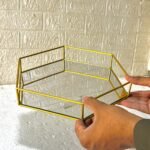 Hexagonal Cosmetics Mirror Base Vanity Tray. - Image 2