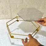 Hexagonal Cosmetics Mirror Base Vanity Tray. - Image 3