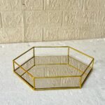 Hexagonal Cosmetics Mirror Base Vanity Tray. - Image 4