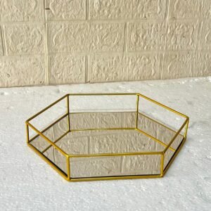 Aiza's Hexagonal Cosmetics Mirror Base Vanity Tray