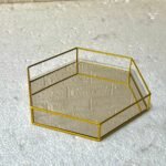 Hexagonal Cosmetics Mirror Base Vanity Tray. - Image 7