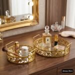 Round Set of 2 Cosmetics & Serving Trays.