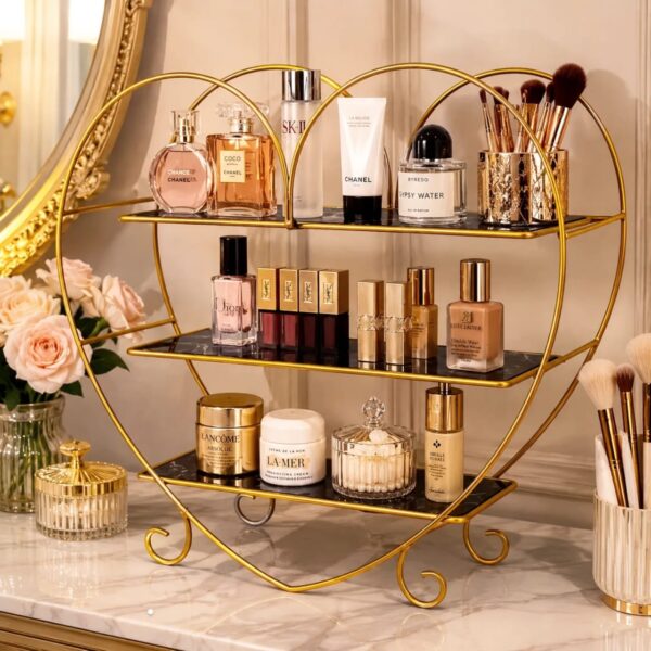 Aimaas Heart Shape 3 Layers Cosmetics & Food Organizer
