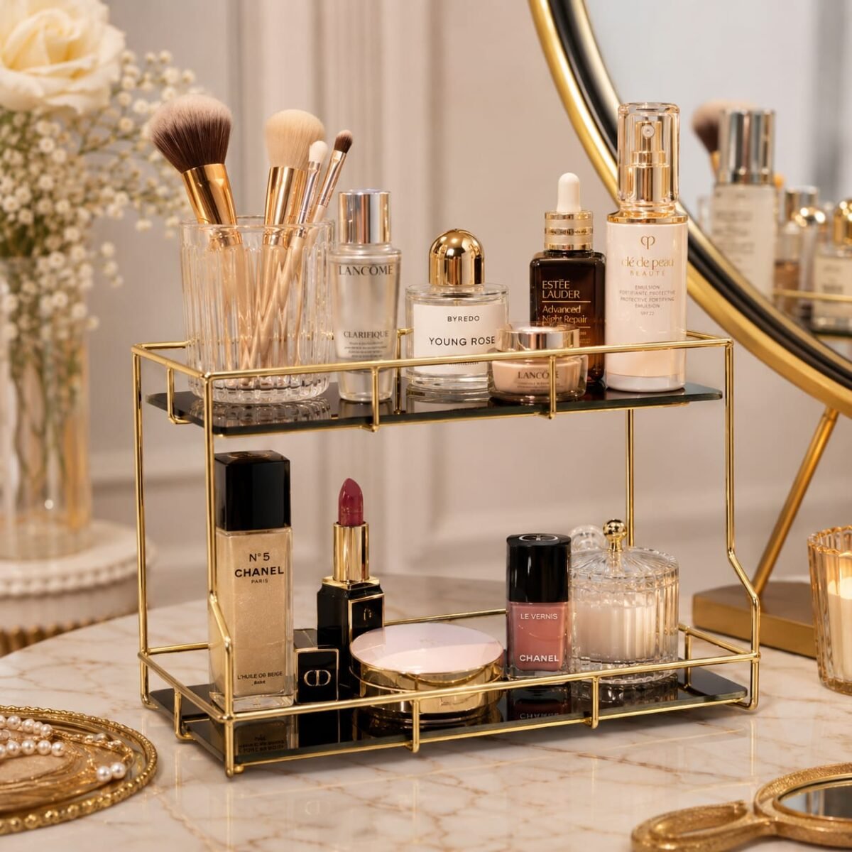 2 Layers Cosmetics and Makeup Organizer. - Image 2
