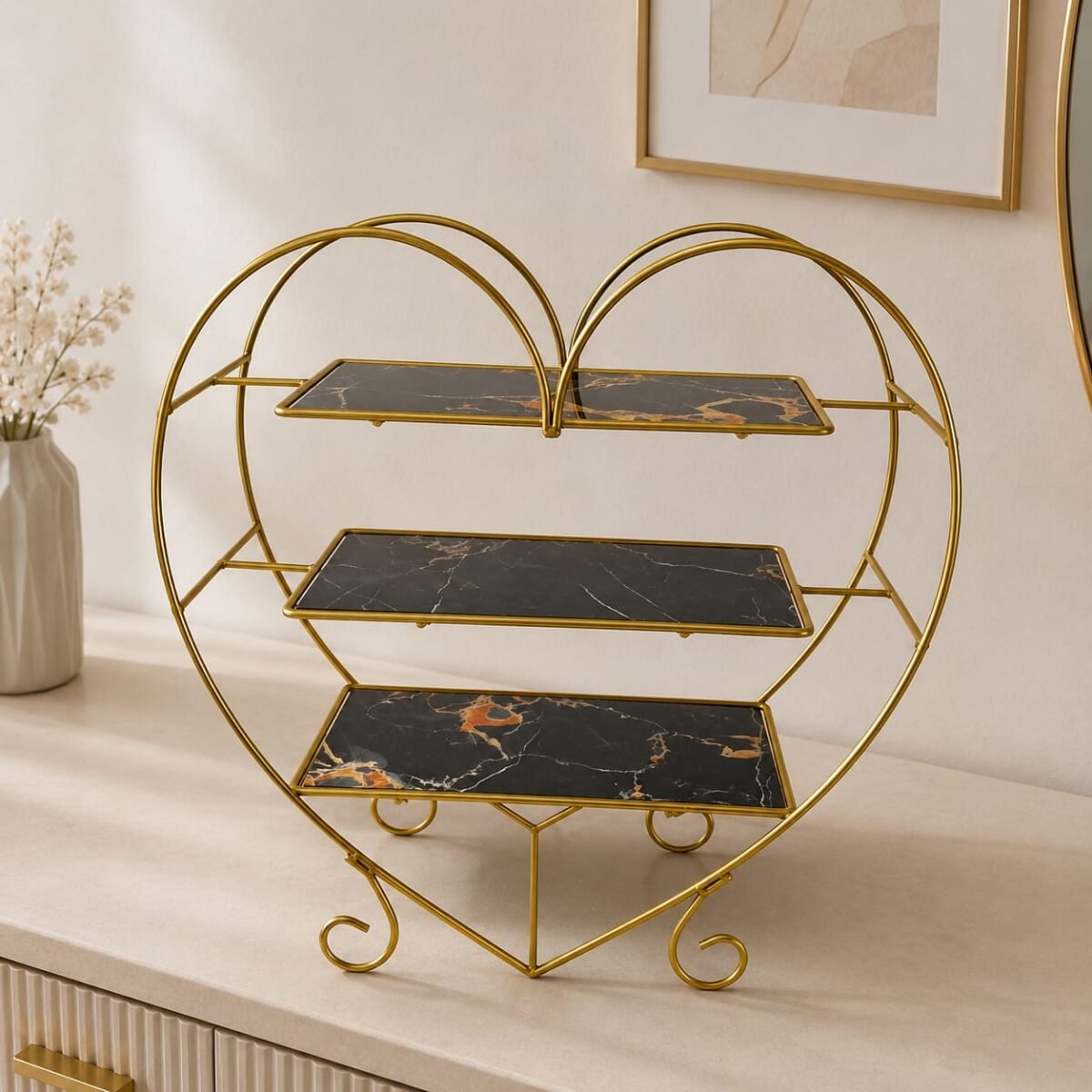Aimaas Heart Shape 3 Layers Cosmetics & Food Organizer - Image 6