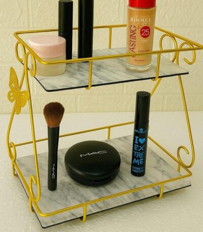 Multi-purpose organizers stand for makeup, cosmetics, and jewelry storage on vanity table
