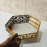 Hexagonal Cosmetics & Serving Mirror Tray - Image 4