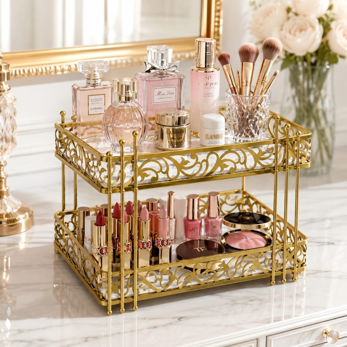 Premium 2 Layers Cosmetics Organizer - Image 2