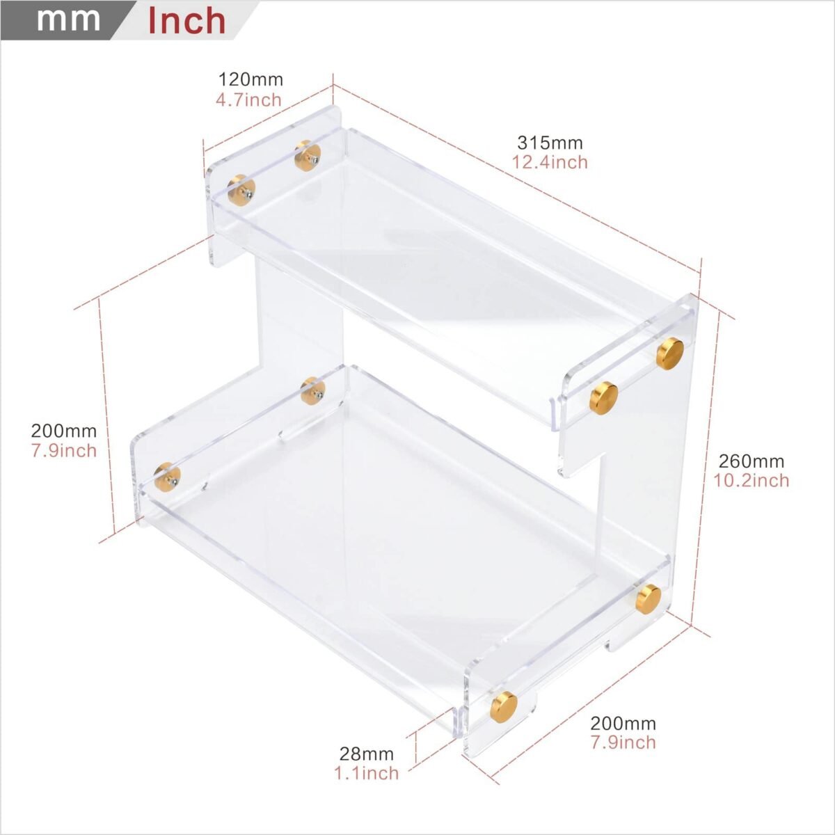 Acrylic 2 Layers Cosmetics Oranizers Stand - Image 3