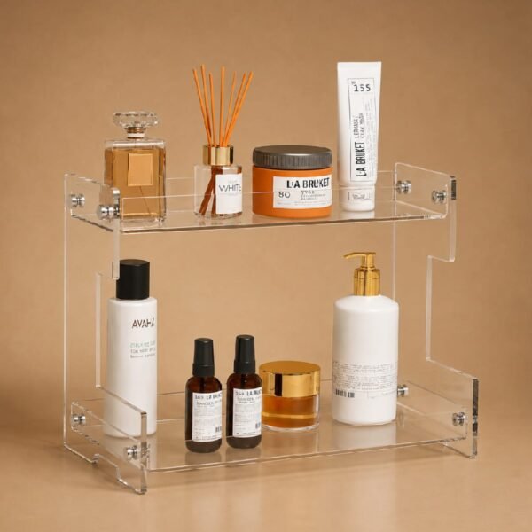 Acrylic 2 Layers Cosmetics Oranizers Stand